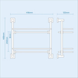 Nes Home Double Glass Bathroom Shelf Matte Black - thumbnail 2