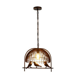 Industrial Bird Cage Ceiling Chandelier Loft Brushed Copper Pendant Light Metal  Fitting For Home Office Bedroom Coffee Shop