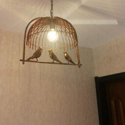 Industrial Bird Cage Ceiling Chandelier Loft Brushed Copper Pendant Light Metal  Fitting For Home Office Bedroom Coffee Shop - thumbnail 6