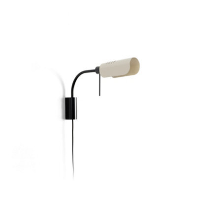 Luminosa Lighting Luminosa Martinica Small Reading Wall Light Black, Beige 1X E27