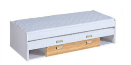 Arte Lorento L16 Multifunctional Twin Bed With Trundle, White Matt & Oak Nash, H555mm W2035mm D860mm - thumbnail 1