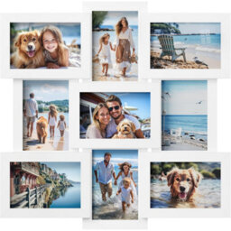 Songmics 9-Photo Wall Collage Frame, Family Picture Display Set, Memory Showcase Collection, Cloud White - thumbnail 5