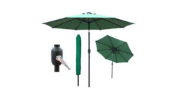 PureLifestyleWonders Solar Led Garden Parasol - Green - thumbnail 2