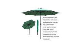 PureLifestyleWonders Solar Led Garden Parasol - Green - thumbnail 4
