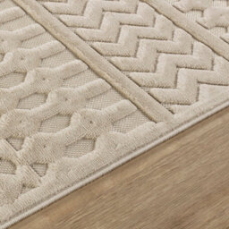Livabliss Le Mans-Modern Beige 3D High & Low Pile Textured In- & Outdoor Rug 160 X 220 Cm Easy Care, Non Shedding - thumbnail 3