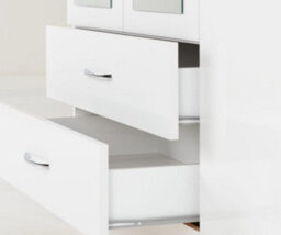 Seconique Nevada 4 Door 2 Drawer Mirrored Wardrobe In White Gloss Finish - thumbnail 7