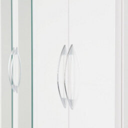 Seconique Nevada 4 Door 2 Drawer Mirrored Wardrobe In White Gloss Finish - thumbnail 4