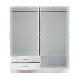 Seconique Nevada 4 Door 2 Drawer Mirrored Wardrobe In White Gloss Finish - thumbnail 3