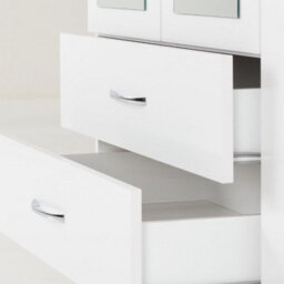 Seconique Nevada 4 Door 2 Drawer Mirrored Wardrobe In White Gloss Finish - thumbnail 5