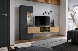 "Arte Try Tv Entertainment Unit: Elegant Storage Solution - W2100mm X H1600mm X D400mm For Tvs Up To 58""" - thumbnail 1