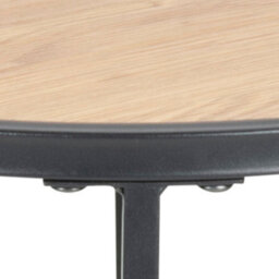 Furniture To Go Seaford Black Metal Small Round Side Table With Oak Top - thumbnail 6