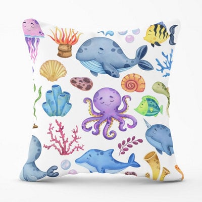 Warren Reed Designer Children's Sea Life Outdoor Cushion 45Cm X 45Cm - image 1