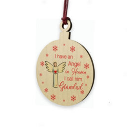 Red Ocean Remembrance Bauble Christmas Tree Decoration For Grandad Wooden Plaque Memorial Gifts For Grandad Keepsake - thumbnail 6