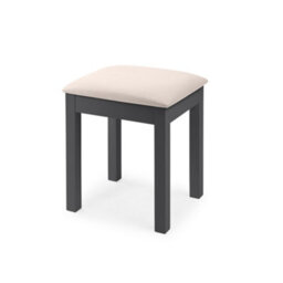 Julian Bowen Maine Anthracite Dressing Stool With Ivory Padded Seat, Wood, Height: 48 X Width: 41 X Depth: 35Cm - thumbnail 2