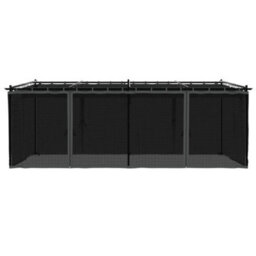 Walplus Gazebo With Mesh Walls Anthracite 6X3 M Steel - thumbnail 4