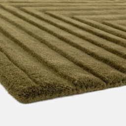 Green Wool Handmade Luxurious Modern Optical/ (3D) Rug For Living Room And Bedroom-120Cm X 170Cm - thumbnail 5