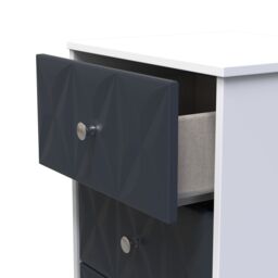 San Jose Ready Assembled Matt Indigo & White No Effect 3 Drawer Bedside Chest (H)726mm (W)450mm (D)395mm - thumbnail 3