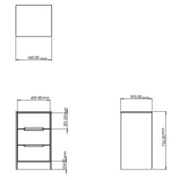San Jose Ready Assembled Matt Indigo & White No Effect 3 Drawer Bedside Chest (H)726mm (W)450mm (D)395mm - thumbnail 5