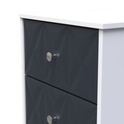 San Jose Ready Assembled Matt Indigo & White No Effect 3 Drawer Bedside Chest (H)726mm (W)450mm (D)395mm - thumbnail 4