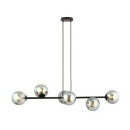 Emibig Lighting Emibig Rossi Pendant Lamp  6 X E14 Black With Graphite Shade - thumbnail 1