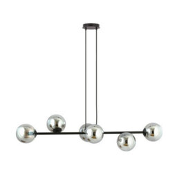 Emibig Lighting Emibig Rossi Pendant Lamp  6 X E14 Black With Graphite Shade - thumbnail 3