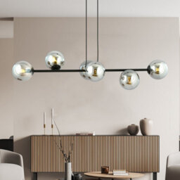 Emibig Lighting Emibig Rossi Pendant Lamp  6 X E14 Black With Graphite Shade - thumbnail 2