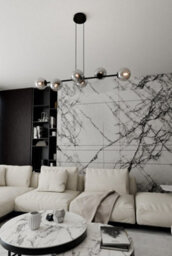 Emibig Lighting Emibig Rossi Pendant Lamp  6 X E14 Black With Graphite Shade - thumbnail 4