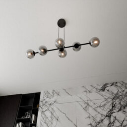Emibig Lighting Emibig Rossi Pendant Lamp  6 X E14 Black With Graphite Shade - thumbnail 6