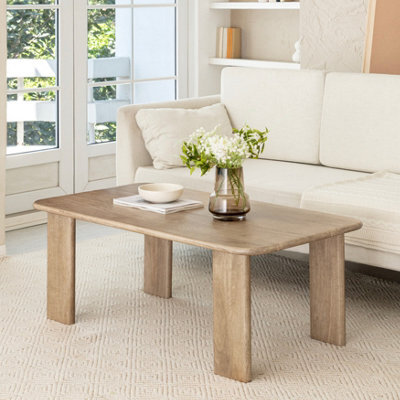 MH London Granite Solid Wood Rectangular Coffee Table - Warm Sand - image 1