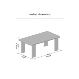 MH London Granite Solid Wood Rectangular Coffee Table - Warm Sand - thumbnail 7