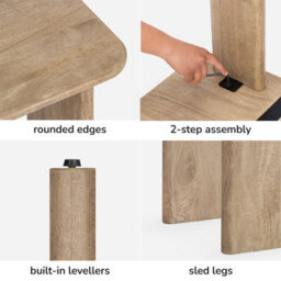 MH London Granite Solid Wood Rectangular Coffee Table - Warm Sand - thumbnail 5