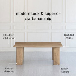 MH London Granite Solid Wood Rectangular Coffee Table - Warm Sand - thumbnail 4