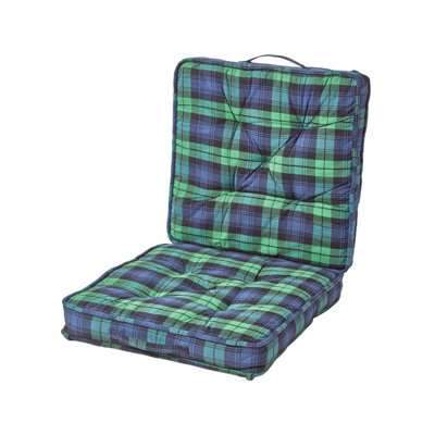 Homescapes Blackwatch Tartan Cotton Travel Support Booster Cushion - image 1