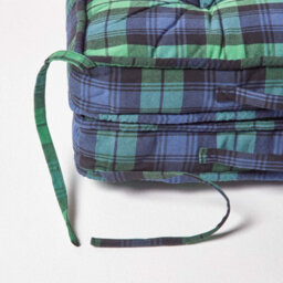 Homescapes Blackwatch Tartan Cotton Travel Support Booster Cushion - thumbnail 4