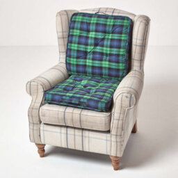 Homescapes Blackwatch Tartan Cotton Travel Support Booster Cushion - thumbnail 6