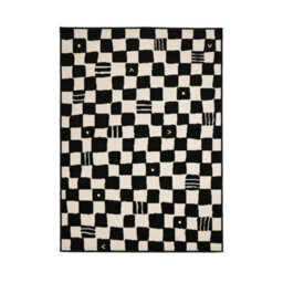 Melrose Fun Checkered Black White Chessboard Style Design Indoor Large Area Rug 160/230Cm - thumbnail 4