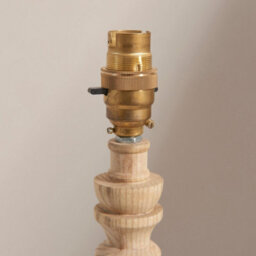 Loops Elegant Ash Wood Table Lamp Base With Brass Plate - Led Compatible - thumbnail 4