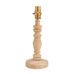 Loops Elegant Ash Wood Table Lamp Base With Brass Plate - Led Compatible - thumbnail 1