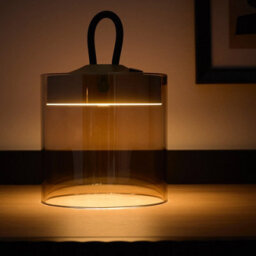 K Living Satin Gold Rechargeable Glass Table Lamp With Dimming Function Led Lights Available In 2 Sizes - thumbnail 2