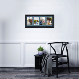 AK Frames 50X20Cm Black Classic Multi Photo Frame With Pompadour Mount - Holds 4 Apertures (4X) 6X4 Photos - thumbnail 3