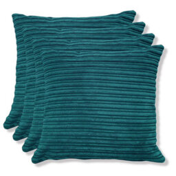 Beautiful Beanbags Set Of 4 Jumbo Cord Scatter Cushions Complete With Cushion Pads Furniture Cushions With Inserts 4 Plush Cord Cushions - Teal - thumbnail 1