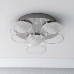 Valuelights Alissa Polished Chrome Ip44 3 Way Clear Glass Integrated Led Ceiling Light - thumbnail 3