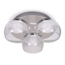 Valuelights Alissa Polished Chrome Ip44 3 Way Clear Glass Integrated Led Ceiling Light - thumbnail 4