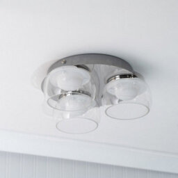 Valuelights Alissa Polished Chrome Ip44 3 Way Clear Glass Integrated Led Ceiling Light - thumbnail 2