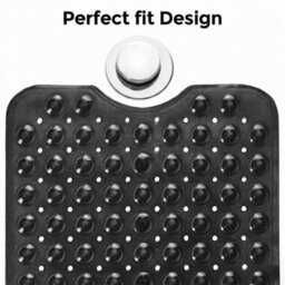 Oxford Homeware Suction Cups Gripper Shower Bath Mat Machine Washable Anti Mould And Mildew Bathroom Mat (Black, 40X100Cm) - thumbnail 6