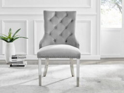 Furniturebox Uk Novara White Marble Round Dining Table & 4 Grey Belgravia Chairs - thumbnail 9