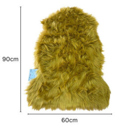 Homespace Direct Ltd Homespace Direct Luxury Faux Rabbit Fur Rug With Suede Backing Area Rug Plush Soft Accent Rug Mustard 60X90Cm - thumbnail 5