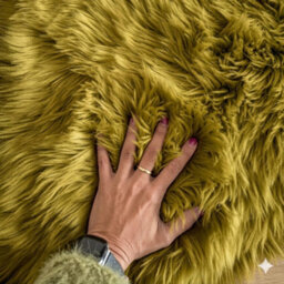 Homespace Direct Ltd Homespace Direct Luxury Faux Rabbit Fur Rug With Suede Backing Area Rug Plush Soft Accent Rug Mustard 60X90Cm - thumbnail 3