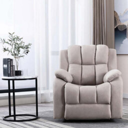 More4Homes Electric Powered Recliner Chair With Usb Charger And Pocket Storage In Leather-Look Pumice Technology Fabric - thumbnail 8