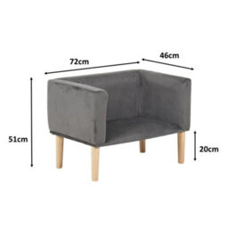 Luxury Living Luxury Velvet Feel Dog Sofa Elegant Medium Sized Pet Couch - thumbnail 6